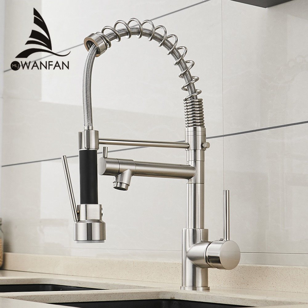 Commercial Kitchen Faucet - Spring Style Kitchen Faucet Brushed Nickel