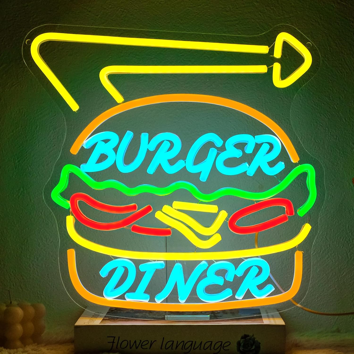 Commercial Kitchen Store - Burger Neon Sign Bussiness Art Wall