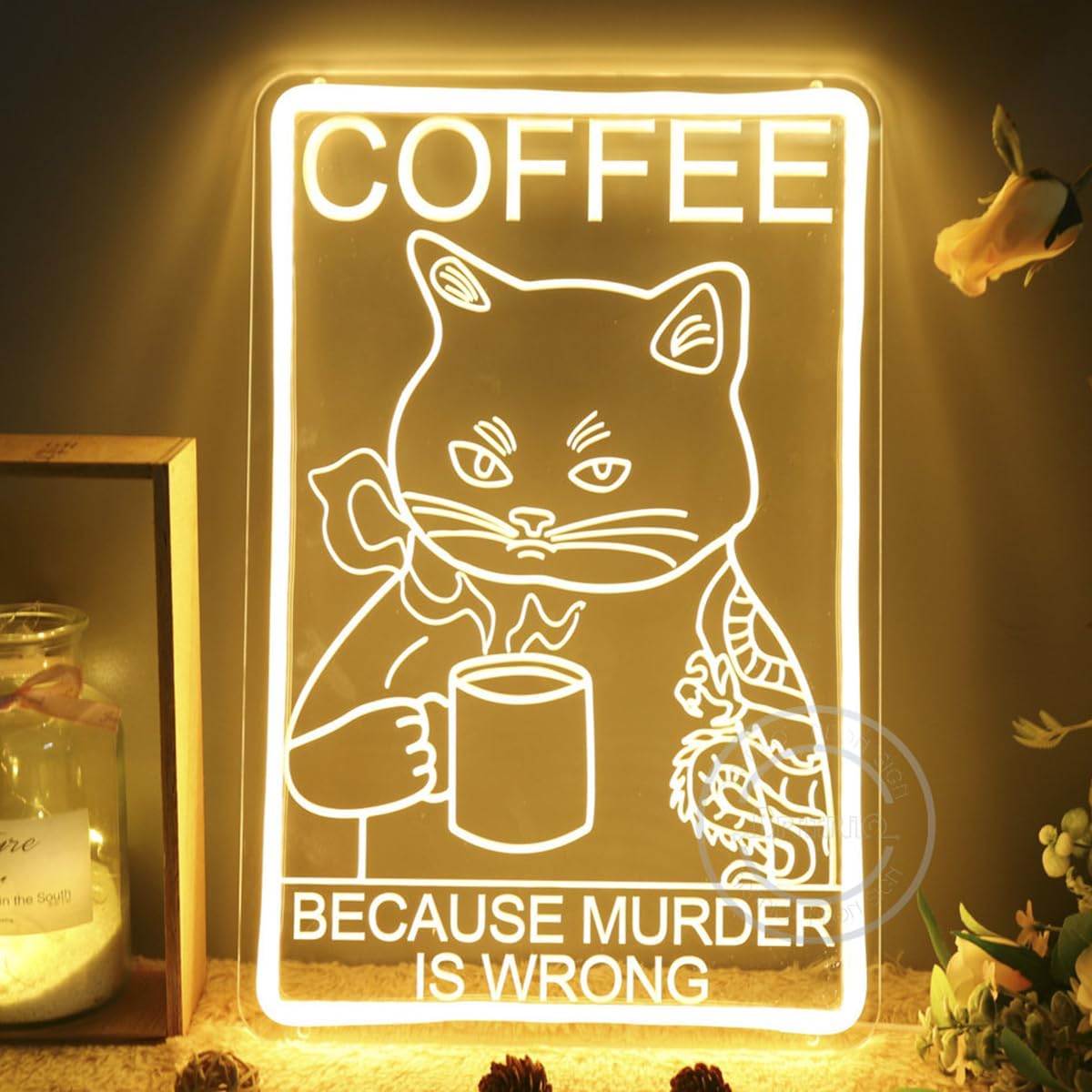 Funny Cat Coffee Neon Sign LED - огляд і ціна Commercial Kitchen Quotes