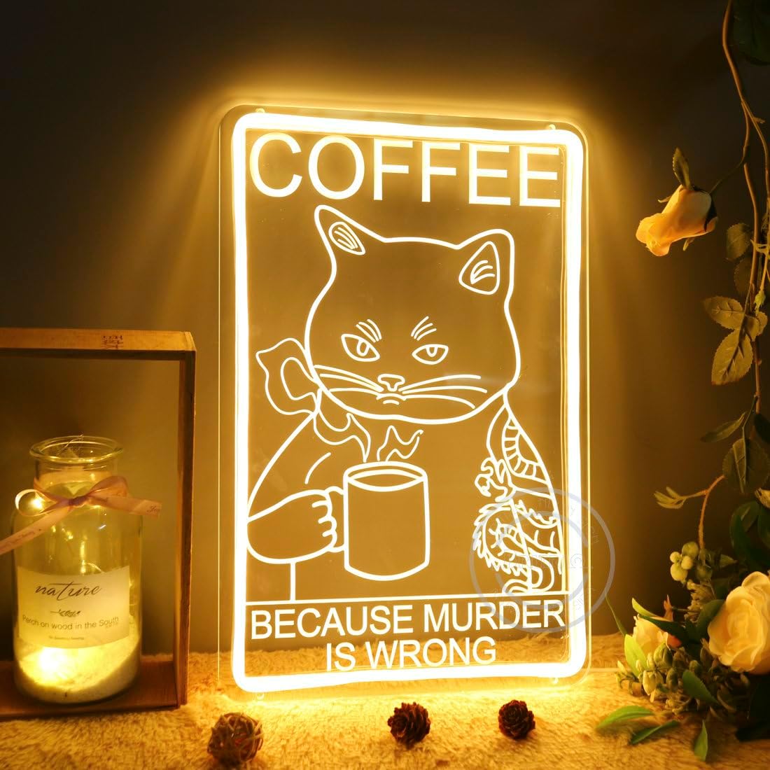Funny Cat Coffee Neon Sign LED - огляд і ціна Commercial Kitchen Quotes