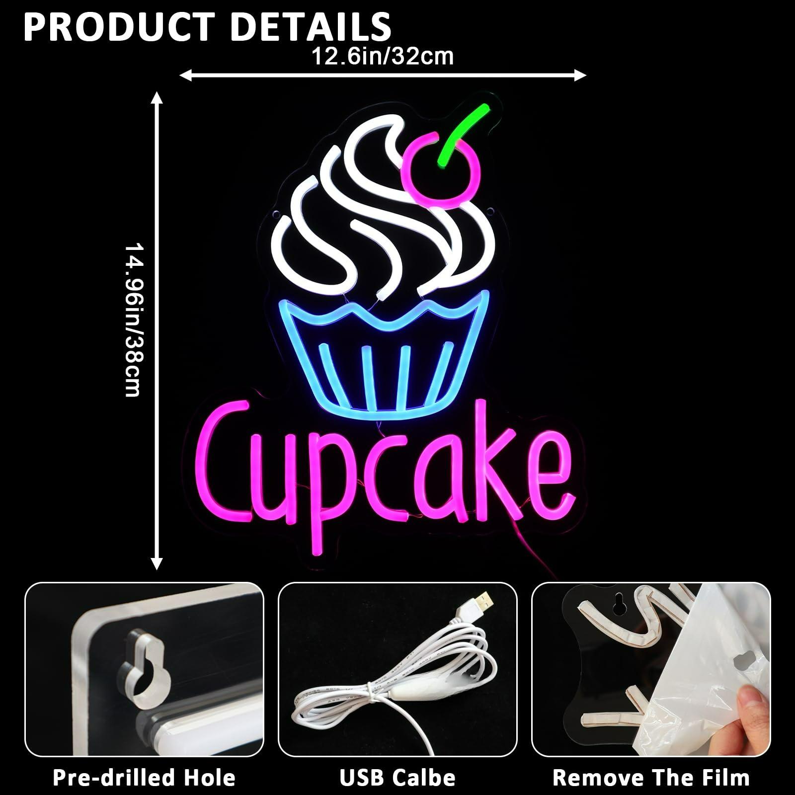 Cupcake Neon Sign for Wall Dec - огляд і ціна Commercial Kitchen Store