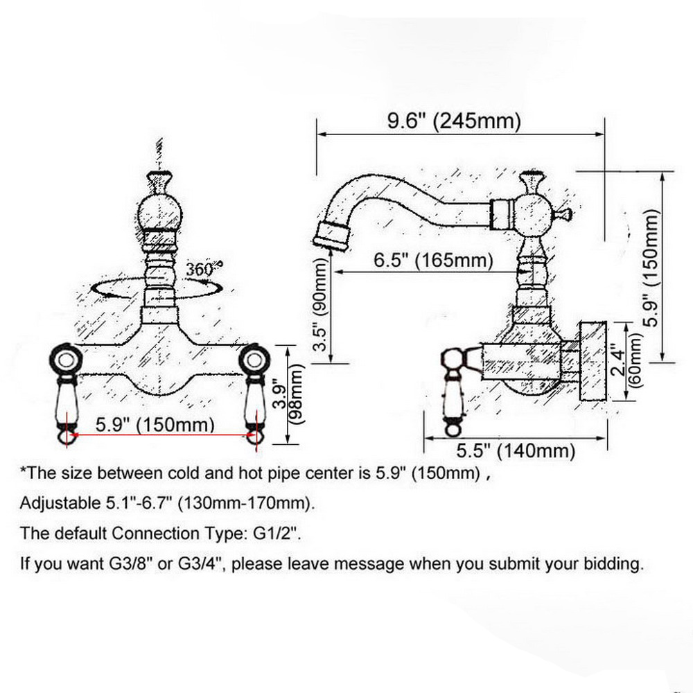 Black Oil Rubbed Bronze Wall M - огляд і ціна Commercial Kitchen Faucet