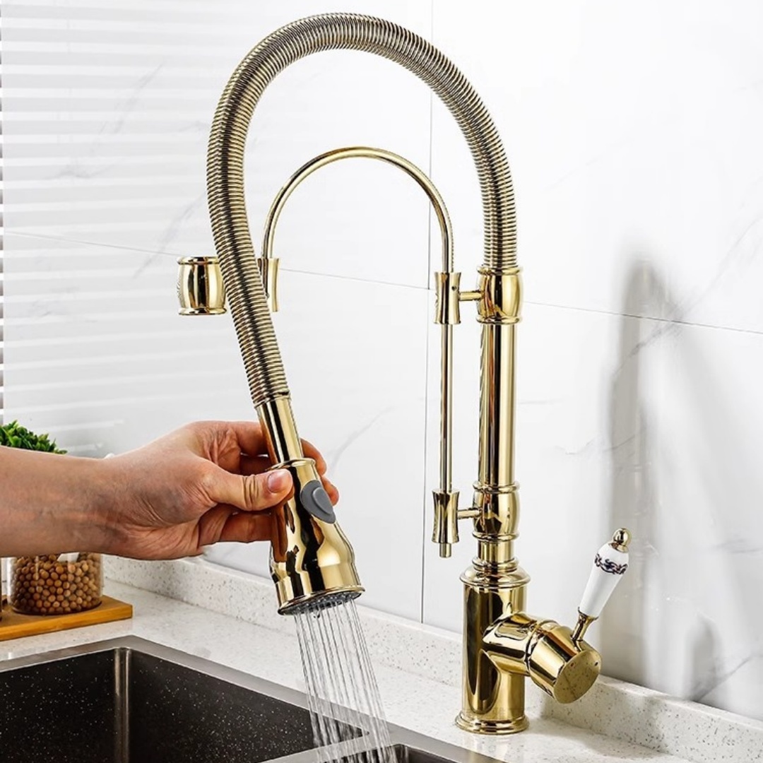 Gold Pull Down Kitchen Faucet  - огляд і ціна Commercial Kitchen Faucet