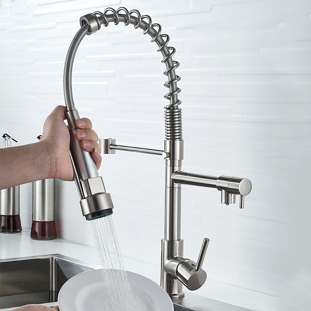 DQOK Black Brushed Spring Pull - огляд і ціна Commercial Kitchen Faucet