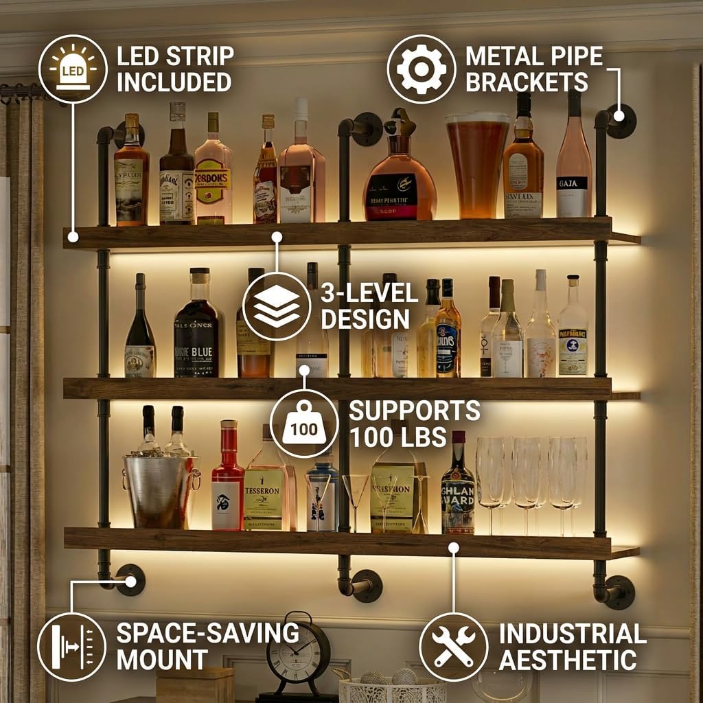 Wall Mounted Wine Rack With LE - огляд і ціна Commercial Kitchen Lighting