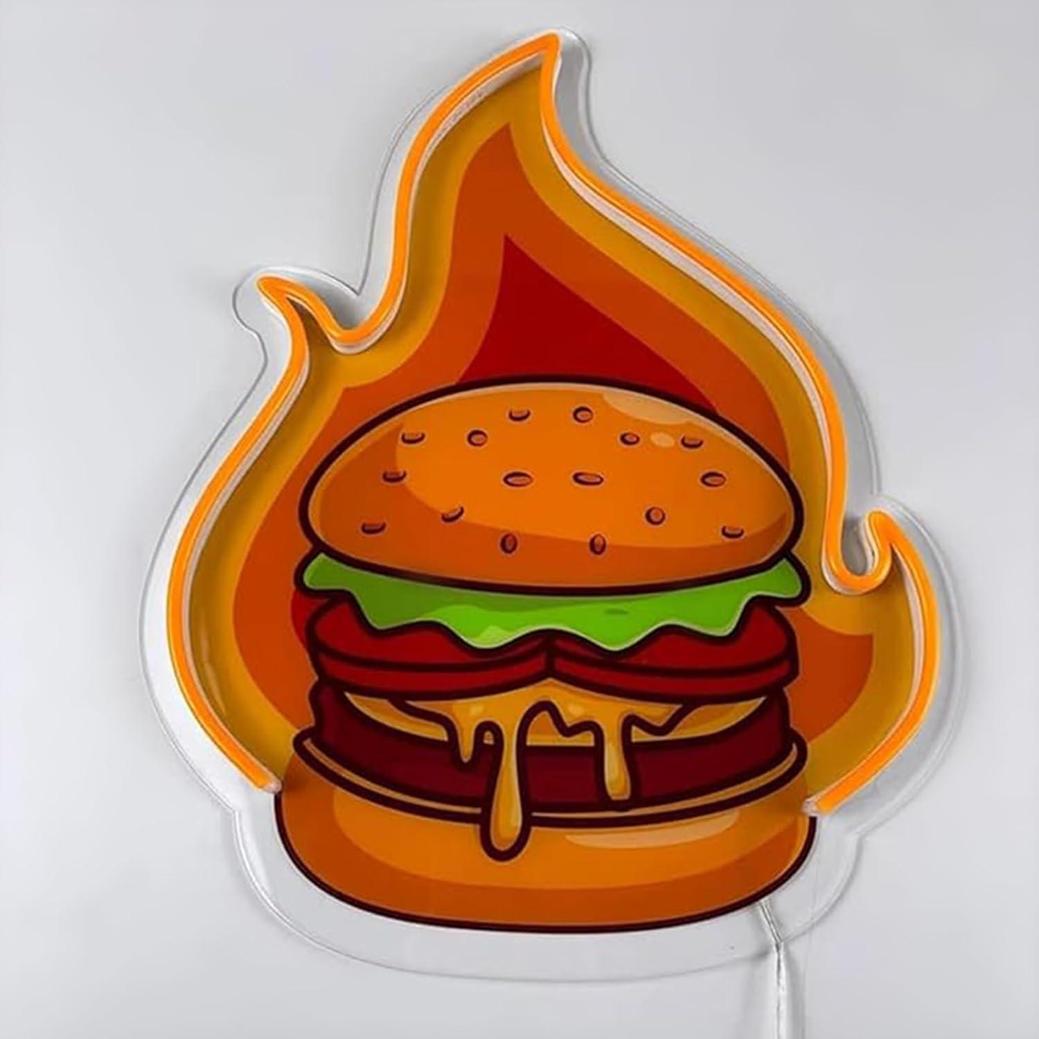 Burger Neon Sign LED Hamburger - огляд і ціна Commercial Kitchen Lighting
